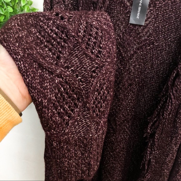 NEW Lane Bryant Fringe Plum Duster Cardigan 4X - Picture 3 of 15